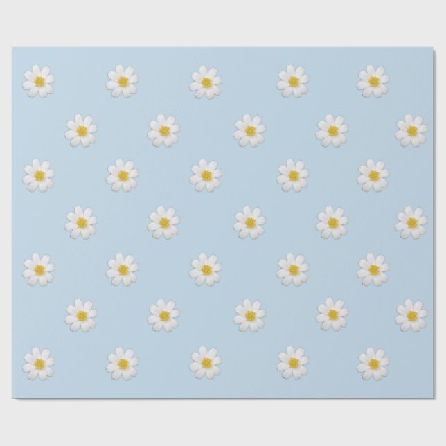 Pastel Daisy Wrapping Paper Geschenkpapier (Flach)