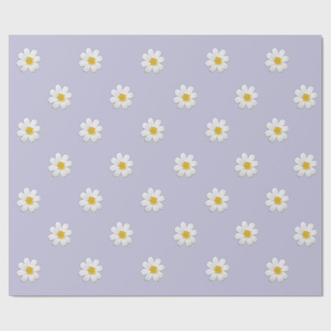 Pastel Daisy Wrapping Paper Geschenkpapier (Flach)