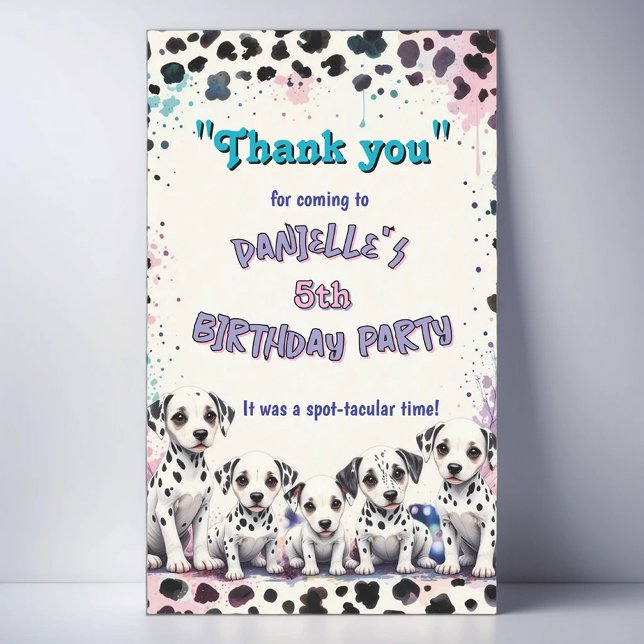 Pastel Dalmatian Spot-tacular Thank You  Rechteckiger Aufkleber (Von Creator hochgeladen)