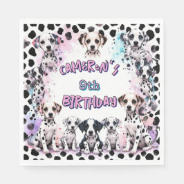 Pastel Dalmatiner Welppy Birthday Party Serviette