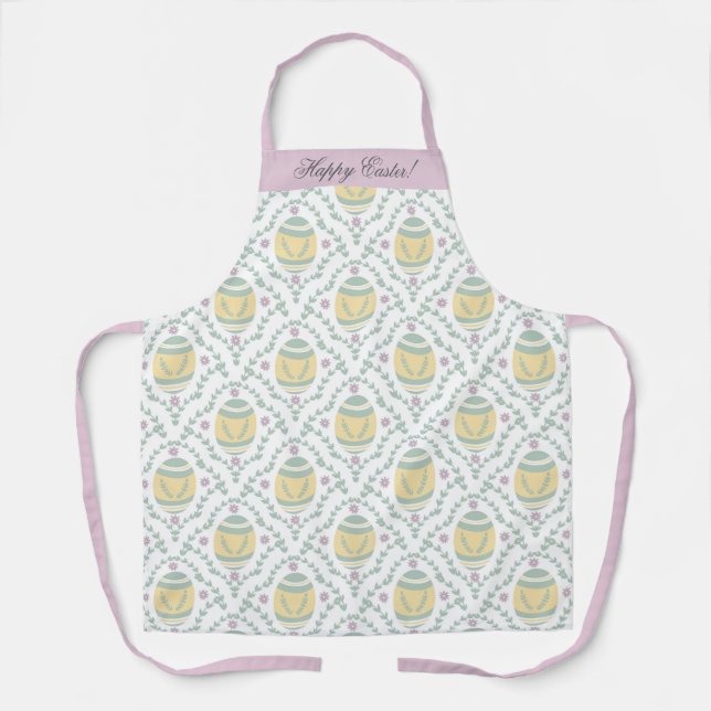 Pastel Damask Ostereier Muster Schürze (Vorderseite)
