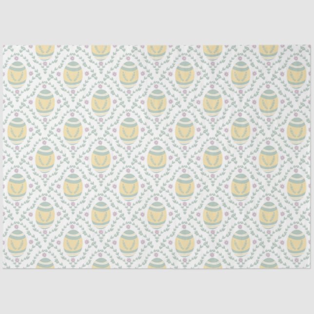 Pastel Damask Ostereier Muster Seidenpapier (Vorderseite)