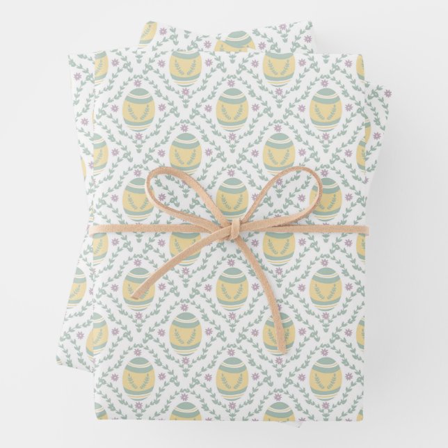 Pastel Damask Ostereier Muster Wrapping Papier (Beispiel)