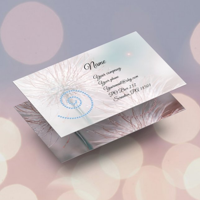 Pastel Dandela und Blue Diamonds Business Card Visitenkarte (Von Creator hochgeladen)