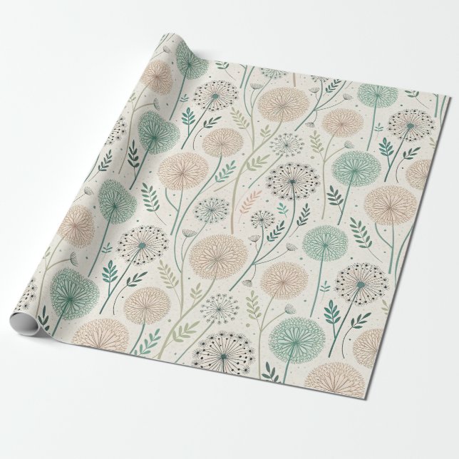Pastel Dandelion Dreams - Whimsical Floral (2) Geschenkpapier (Ungerollt)