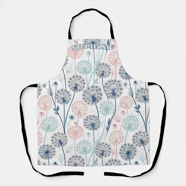 Pastel Dandelion Dreams - Whimsical Floral Schürze (Vorderseite)