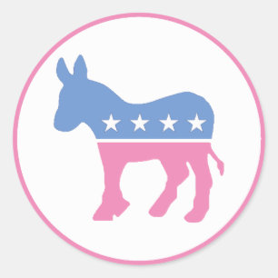 Pastel Democratic Donkey Runder Aufkleber