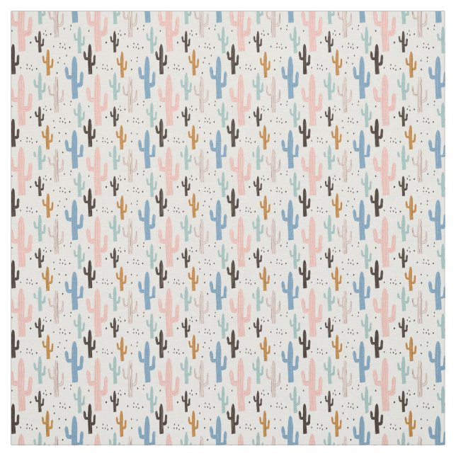Pastel Desert Saguaro Cactus Pattern for DIY Mask Stoff (Muster)