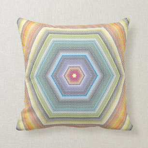 Pastel dezimiert Hexagon geometrische Kunst Kissen