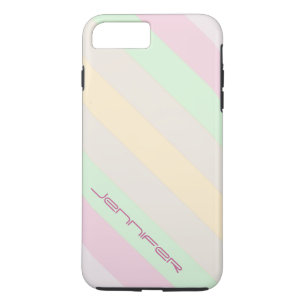 Pastel Diagonal Streifen mit Individuelle Name, Hu Case-Mate iPhone Hülle