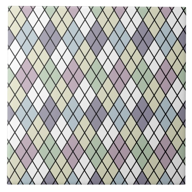Pastel Diamonds Fliese (Vorderseite)