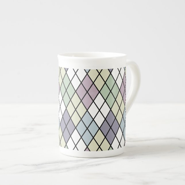 Pastel Diamonds Prozellantasse (Vorderseite Rechts)