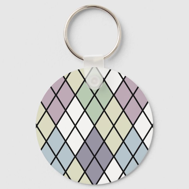 Pastel Diamonds Raute Schlüsselanhänger (Vorderseite)