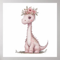Pastel Dino Baby Room Art - Watercolor Dinosaurier