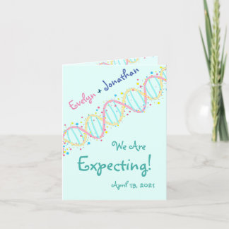 Pastel DNA Wir erwarten eine Baby-Foto-Karte Dankeskarte