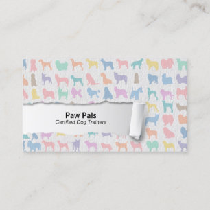 Pastel Dog Silhouetten Dog Trainer Business Card Visitenkarte