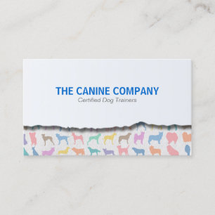 Pastel Dog Silhouetten Dog Trainer Business Card Visitenkarte