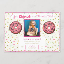 Pastel Donut Geburtstagsparty Foto Einladung