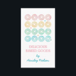 Pastel Donuts | Konditorei Visitenkarte<br><div class="desc">Weiße Visitenkarte mit pastellfarbenen Donuts. Eine köstliche Visitenkarte für einen Koch oder eine Bäckerei in Rosa,  Weiß,  Grün,  Gelb und Blau.</div>