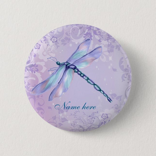 Pastel Dragonfly - - Anpassen Button (Vorderseite)