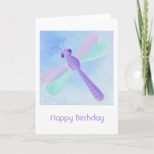 Pastel Dragonfly Geburtstagskarte Karte