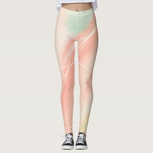 Pastel Dreams Abstrakte Kunst Leggings (Vorderseite)