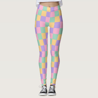 Pastel Dreams Checkerboard-Muster Leggings