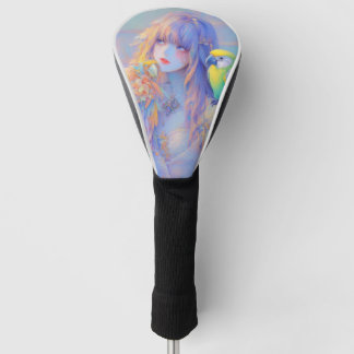 Pastel Dreamy Pet Parrot Pirate Anime Girl Golf Headcover