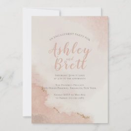 Pastel Dusty Pink Glitzer Gold Engagement Party Einladung