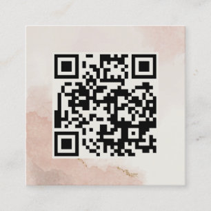 Pastel Dusty Pink QR Code Minimalistisch Chic Quadratische Visitenkarte