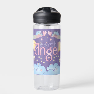Pastel Earth Angel Wasserflasche – Sterne & Flügel Trinkflasche