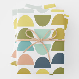 Pastel Earth Tones Modern geometrische Formen Boho Geschenkpapier Set