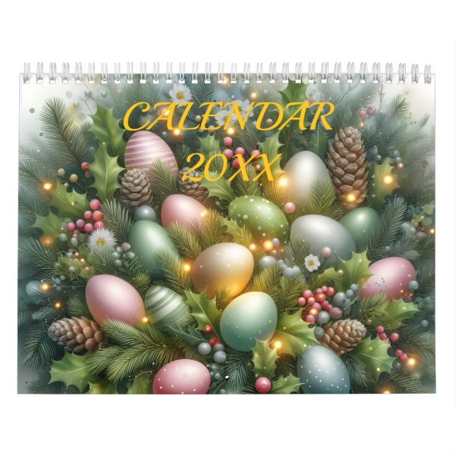 Pastel Easter Bunny Floral  All Year Watercolor  Kalender (Titelbild)