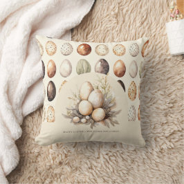 Pastel Easter Eggs Design in Cream & Brown Tones Kissen