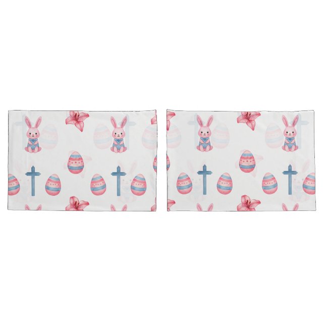 Pastel Easter Parade – Seamless Bunny Kissenbezug (Rückseite-Set)