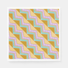 Pastel Easter Zig Zag Muster Serviette