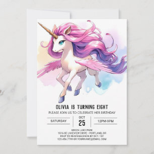 Pastel Editable Horse Geburtstag Einladung