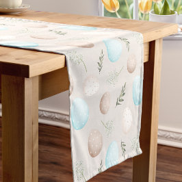 Pastel Eggs Beige Blue Oaster Linen Tischläufer