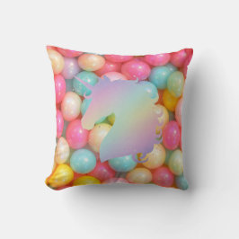 Pastel Einhorn-Wurfkissen | Magisches Regenbogen-H Kissen