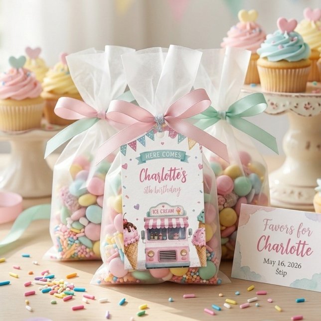 Pastel-Eiswagen-Geburtstagsfeier  Geschenkanhänger (Von Creator hochgeladen)