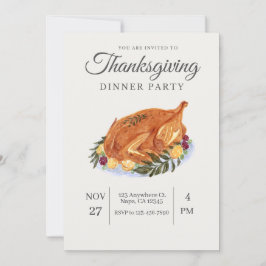 Pastel Elegant Erntedank Wasserfarbe Einladung