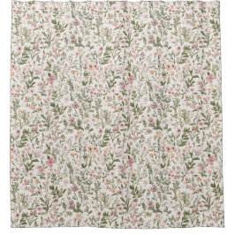 Pastel Elegant Lila \ rosa Wildblumen Duschvorhang