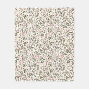 Pastel Elegant Lila \ rosa Wildblumen Fleecedecke