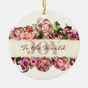 Pastel Eleganter Vintager Blush Viktorianische Ros Keramik Ornament