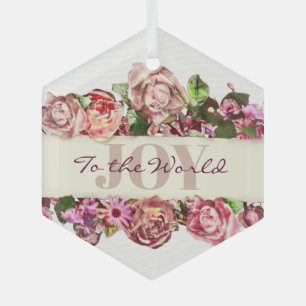 Pastel Eleganter Vintager Blush Viktorianische Ros Ornament Aus Glas