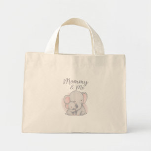 Pastel Elephant Tote Bag - Baby Essentials Carrie Mini Stoffbeutel