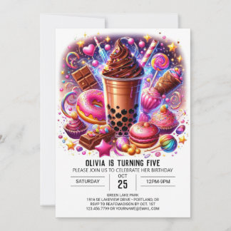 Pastel Enchanted Candyland Digital Geburtstag Einladung