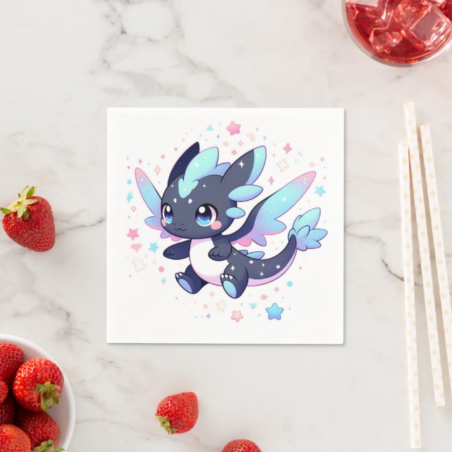 Pastel Enchanted Dragon Baby Shower Serviette (Beispiel)