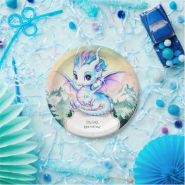 Pastel Enchanted Dragon Birthday Pappteller