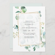 Pastel Eucalyptus Geometric Bridesmaids Luncheon